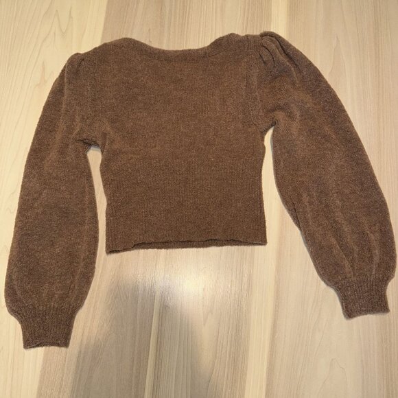 NWT The Westside Luna Boucle Light Brown Wool Blend Knit Sweater Women's Small S - Picture 7 of 7